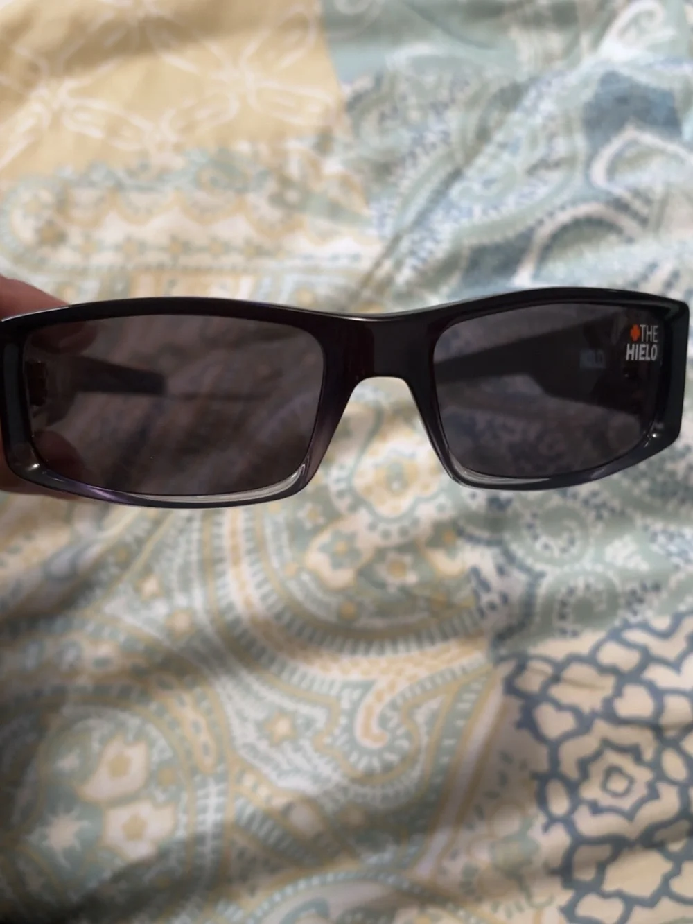 Vintage Y2K SPY Hielo Black Rectangle Sunglasses with Dark Smoke Lenses NWOT